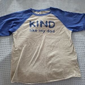 Kids Beige and Blue 'Kind like my dad' Raglan Tee